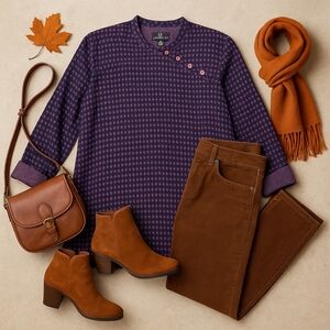 Vintage Carole Little II Floral Tunic – Asymmetrical Button Detail, Size 16W